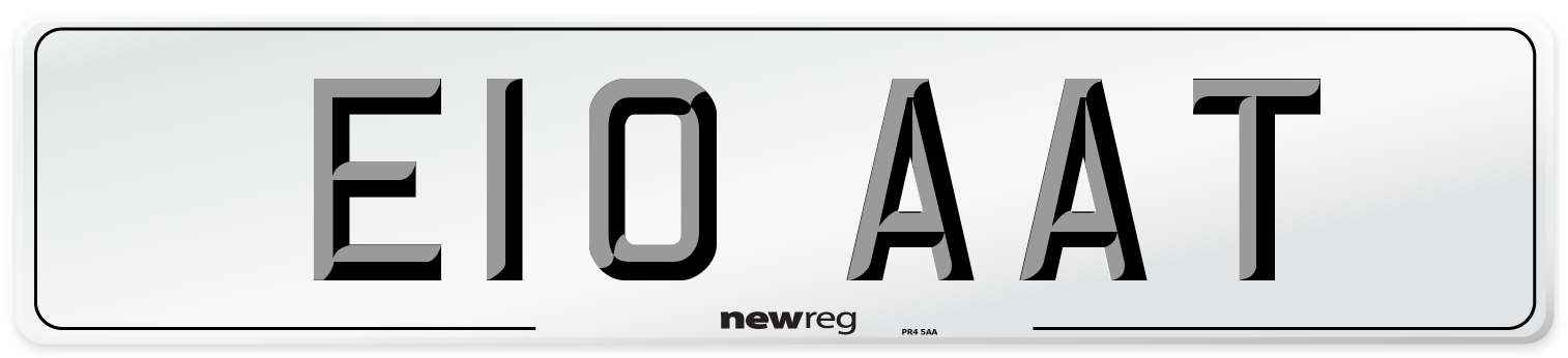 E10 AAT Number Plate from New Reg